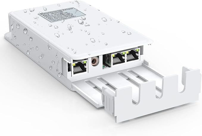 VIMIN 2-Port Outdoor PoE Gigabit Extender, 1 in 2 Out PoE Repeater by Vimin
