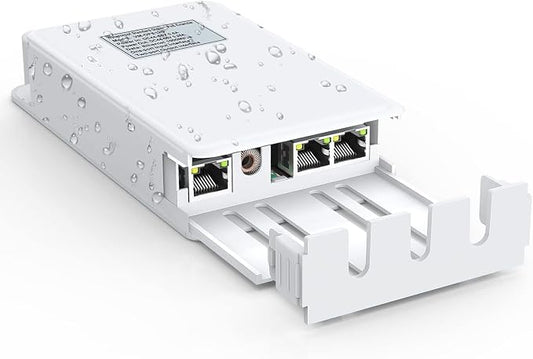 VIMIN 2-Port Outdoor PoE Gigabit Extender, 1 in 2 Out PoE Repeater by Vimin