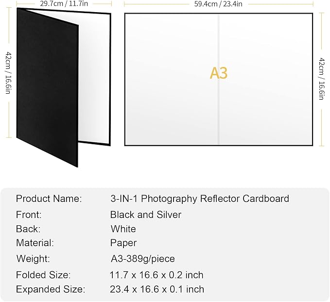 Meking 3 in 1 Photography Reflector Cardboard, Product and Food Photo Shooting - Image 4