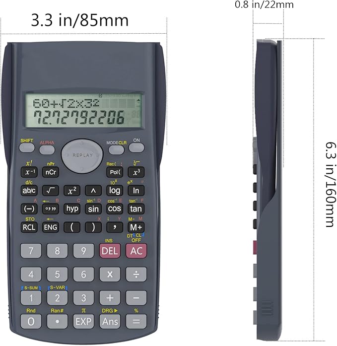 Helect 2-Line Engineering Scientific Calculator, Suitable - Image 2