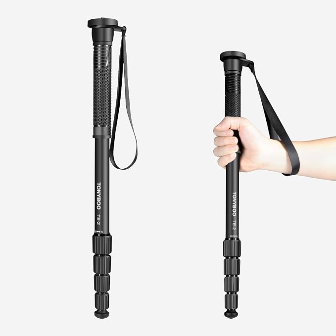 TONYBOO 65” Aluminum Camera Monopod, Lightweight & Portable, 5-Section Travel by TONYBOO