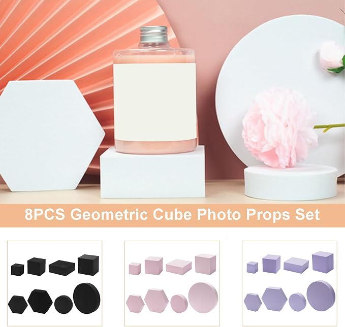 Ragyzity 8PCS Product Photography Photo Props, Geometric Cube Photo Props Set - Image 4
