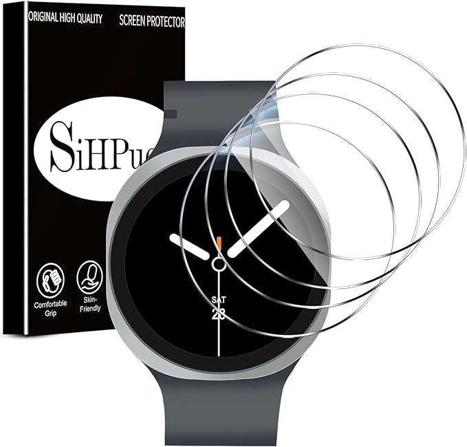 SiHPuoy 4 Pack for Samsung Galaxy Watch 8 Screen Protector 44mm Tempered Glass by SiHPuoy
