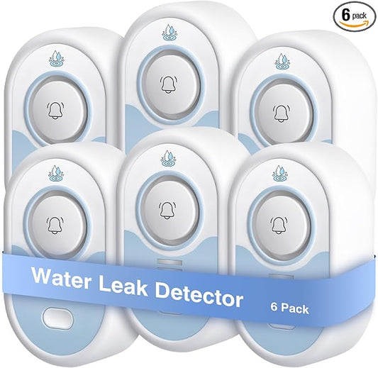 Water Leak Detector 6 Pack, 5-Year Battery Life, Water Alarm by BLIZONTE