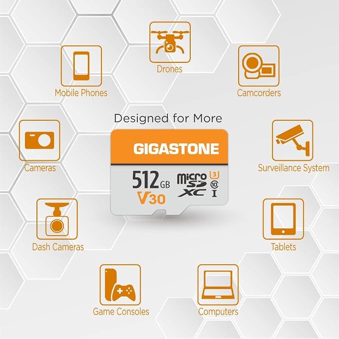 GIGASTONE 512GB Micro SD Card 4-Pack, A1 V30 4K Video Recording, Surveillance - Image 4