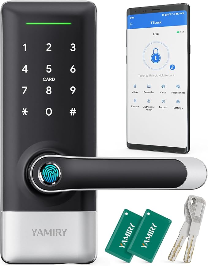 Yamiry Smart Door Lock, Biometric Fingerprint, Keyless Entry, App Control by YAMIRY