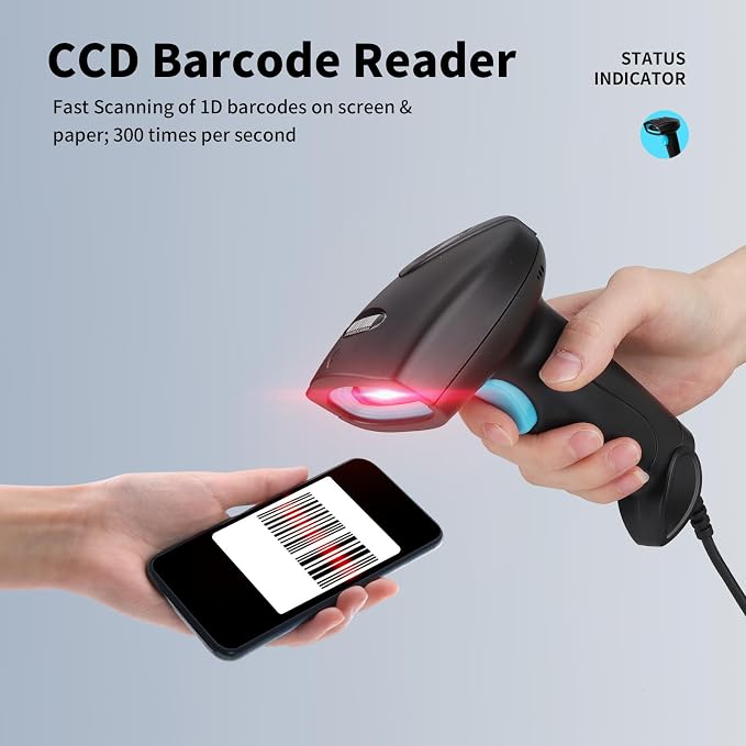 Barcode Scanner USB 1D Wired CCD Barcode Reader Supports Screen Scan Bar Code - Image 4