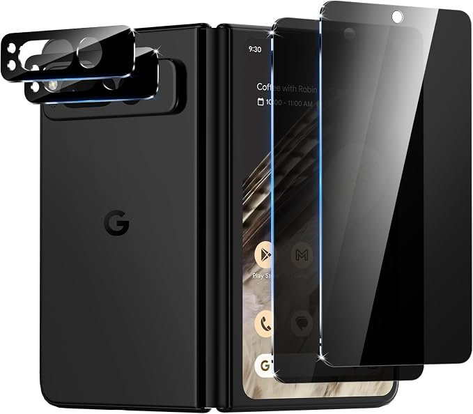 for Google Pixel Fold Privacy Screen Protector and Tempered Glass Camera Lens by WYQLTD