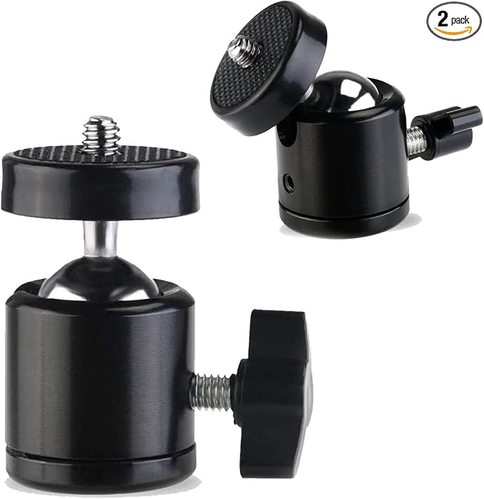 Universal 1/4" Swivel Mini Ball Head Screw Tripod Mount（2 Pack）, EszkozTA360 by EszkozTA