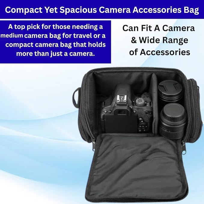 eCostConnection Medium Camera Bag Case – Soft Padded Camera Equipment Bag - Image 6