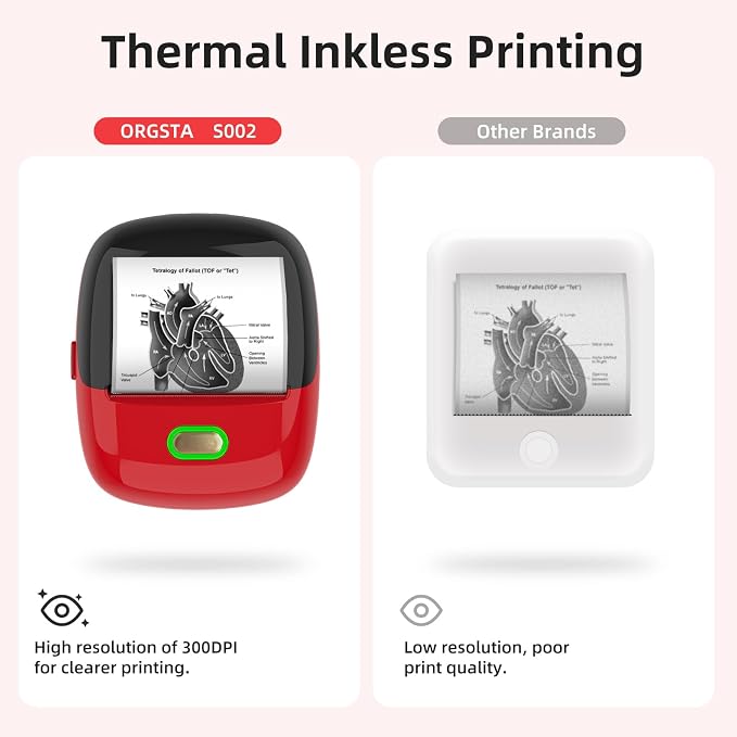 ORGSTA Sticker Printer, 300 DPI Ultra-Clear Mini Portable Sticker Maker - Image 6