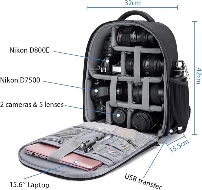 CADeN Camera Backpack Professional DSLR Bag - Image 3