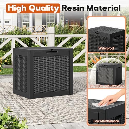 Outdoor Storage Box, Resin Deck Boxes Indoor and outdoor, Waterproof Storage - Image 5