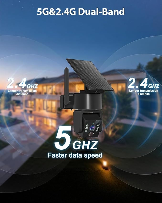 5G & 2.4G Wi-Fi Outdoor Camera Wireless, Solar Security Cameras Wireless Outdoor - Image 4