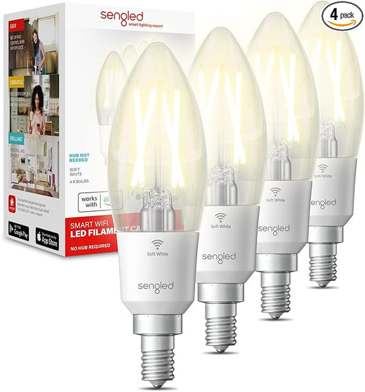 Sengled Smart Light Bulbs, Smart Candelabra LED Bulb, Dimmable Chandelier Light by Sengled