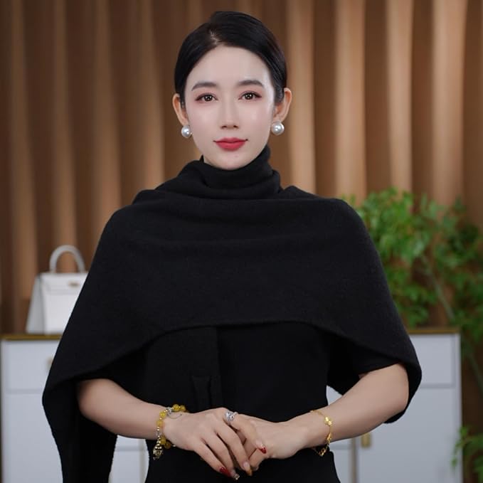 Shawls Wraps Women Triangle Sweater Scarf Warm Wool Blend Pashmina Cape Cold - Image 3