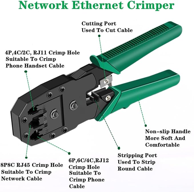 Gaobige Network Tool Kit for Cat5 Cat5e Cat6, 11 in 1 Portable Ethernet Cable - Image 2