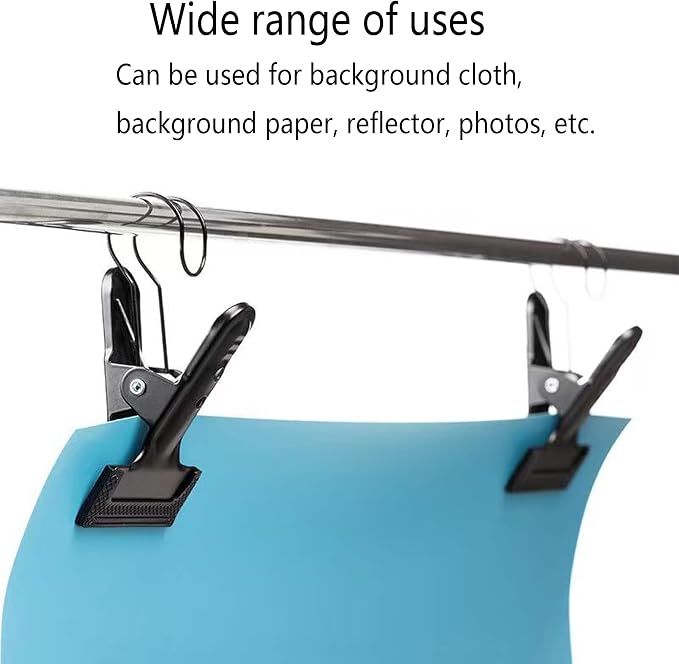 Backdrop Spring Clamps With Hook- 2 Pack of 4" Heavy Duty Clips - Image 6