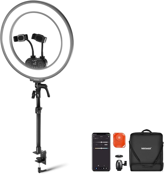 NEEWER RL45B 18" Edge Lit Desk Ring Light by Neewer