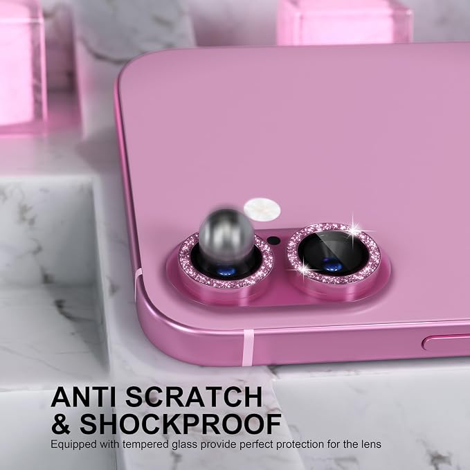 Choiche Compatible for iPhone 16 /iPhone 16 Plus Camera Lens Protector Bling - Image 3