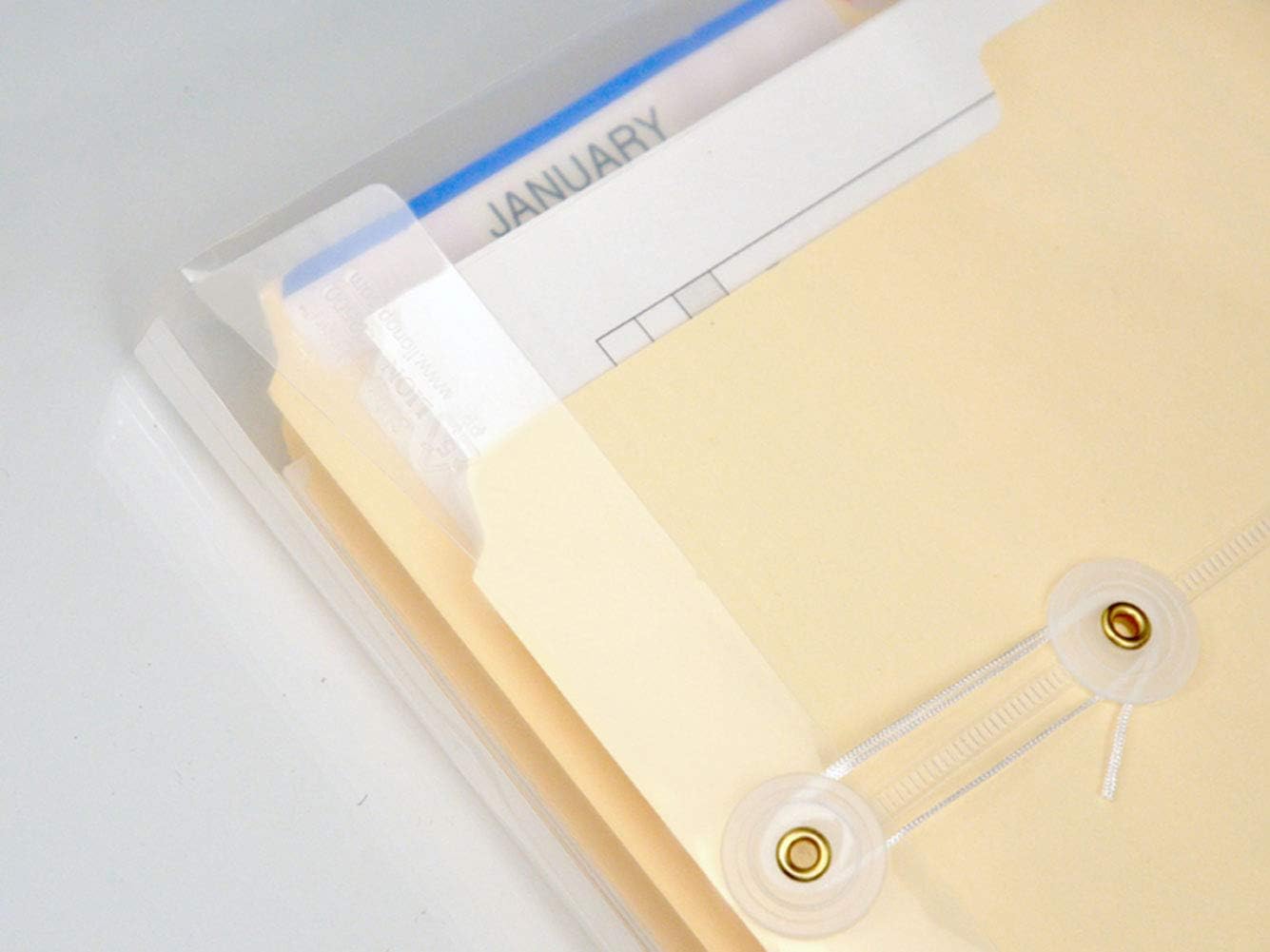 Clear String Closures Poly Envelopes Side Opening Folder Pocket Pack of 40 Bottom with Expanding Gusset (40 Pack)