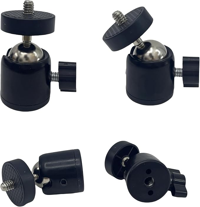 Universal 1/4" Swivel Mini Ball Head Tripod Mount, 360 Degree Rotating Adapter - Image 3