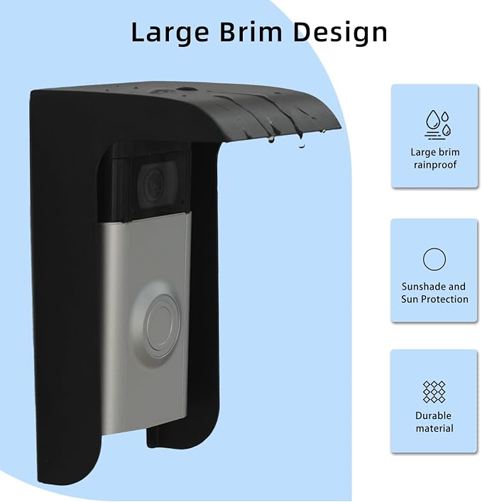 Doorbell Rain Cover, Small Video Doorbell Shield, Outdoor Access Control Keypad - Image 3