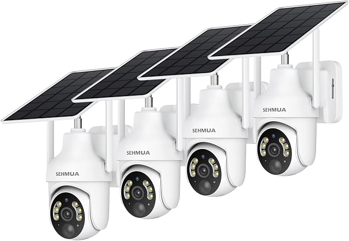 SEHMUA 2K Solar Security Cameras Wireless Outdoor by SEHMUA