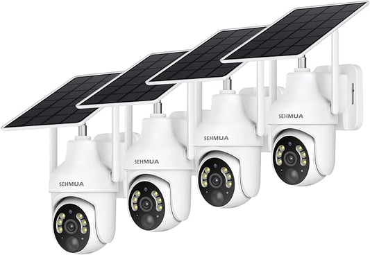 SEHMUA 2K Solar Security Cameras Wireless Outdoor by SEHMUA