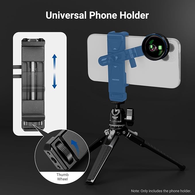 NEEWER Phone Holder with 17mm Phone Adapter & 17–37/58mm Filter Ring, Universal - Image 2