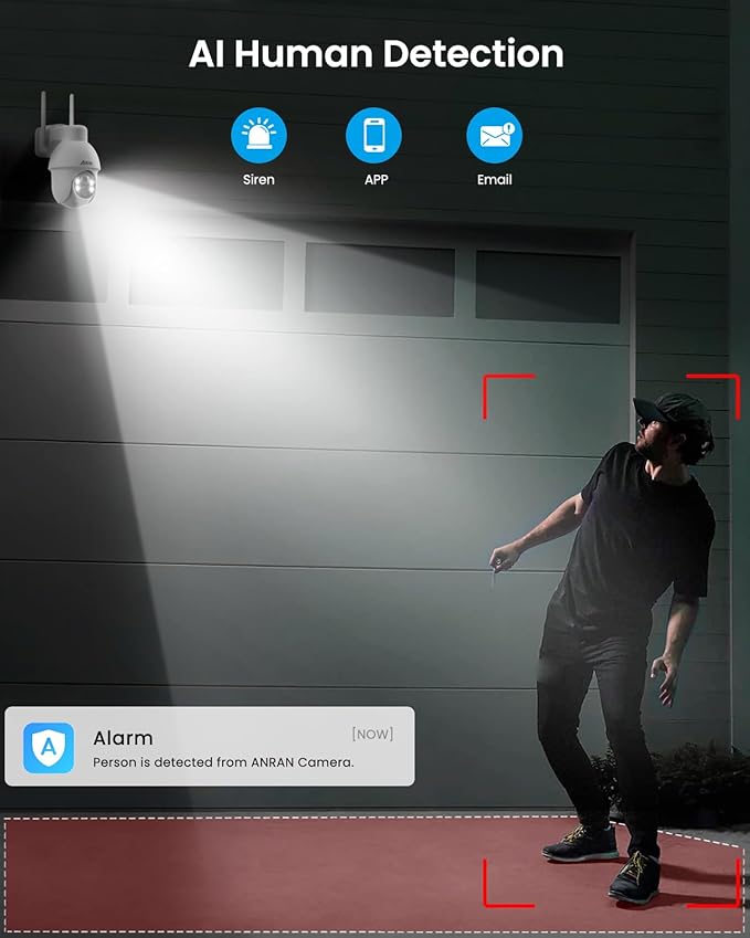 ANRAN 2K Solar Security Camera Outdoor Wireless, WiFi Camera Battery-Powered - Image 6