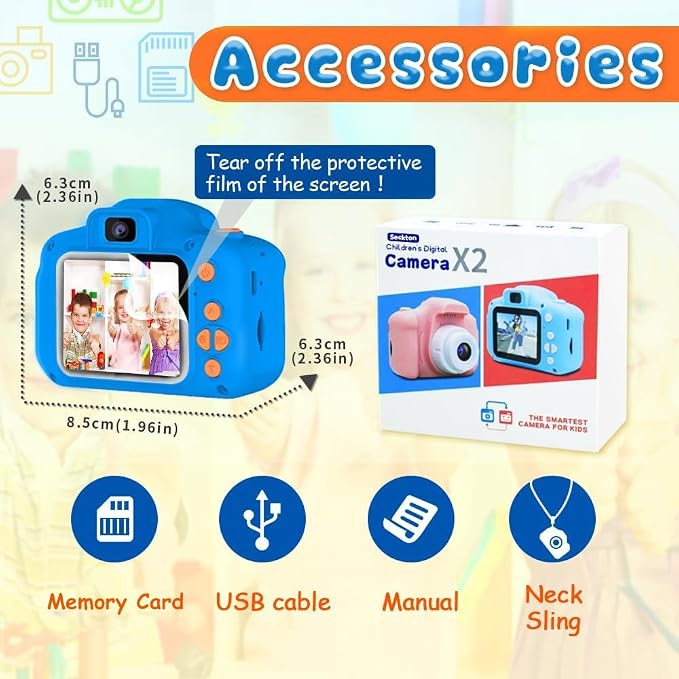Seckton Upgrade Kids Selfie Camera, Christmas Birthday Gifts - Image 7