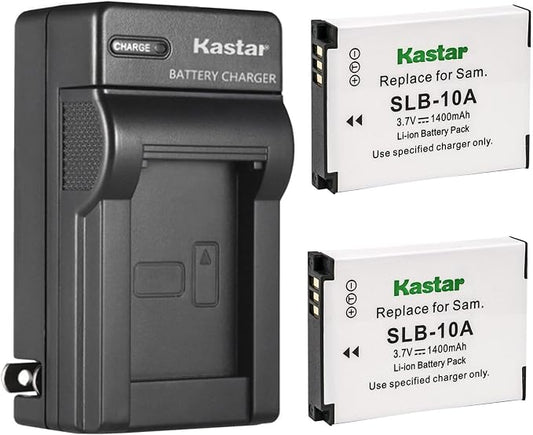 Kastar 2-Pack SLB-10A Battery and AC Wall Charger Replacement by Kastar