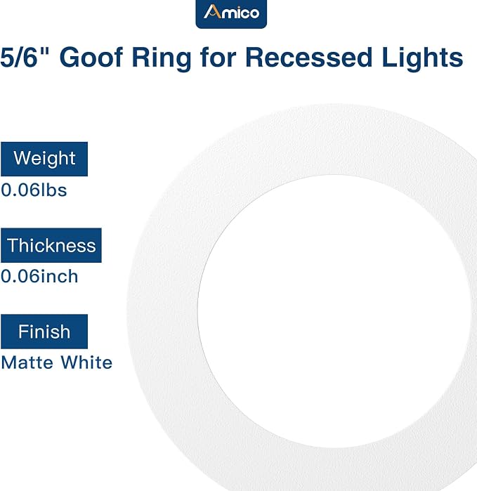 Amico 24 Pack Goof Rings for 6 Inch Recessed Lights, Can Light Trim Ring Cover - Image 7