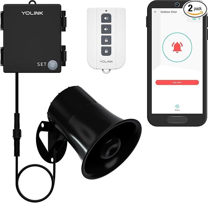 Outdoor Security Siren & Smart Alarm Controller and SirenFob Kit by YoLink