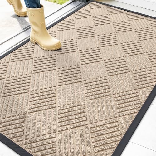 OLANLY Front Door Mat Outside Entrance 47x32, Waterproof Heavy-Duty Doormat by OLANLY