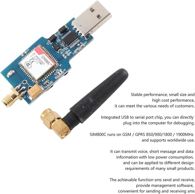 USB to GSM Module, Low Consumption PCB Board Electronic Component, SIM800C Runs - Image 7