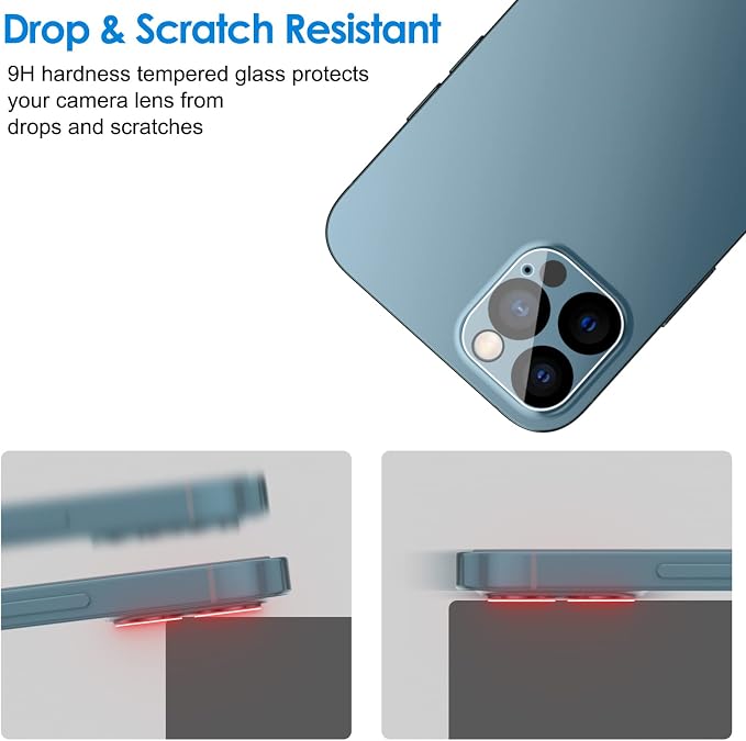 JETech Camera Lens Protector for iPhone 12 Pro 6.1-Inch, 9H Tempered Glass - Image 7