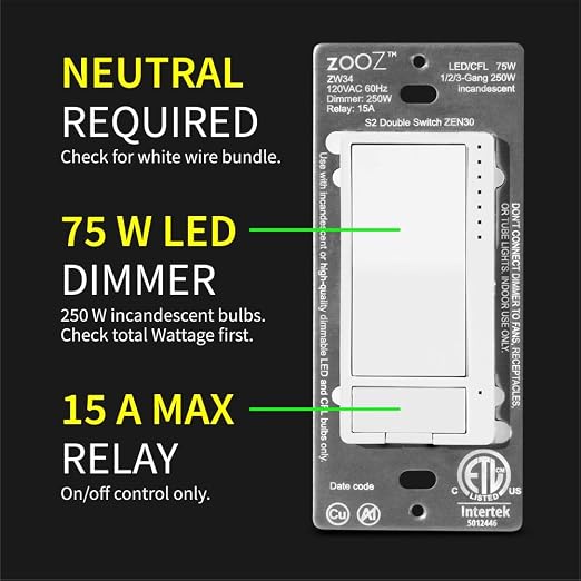 Zooz Z-Wave Long Range Double Switch ZEN30 800LR - Image 2