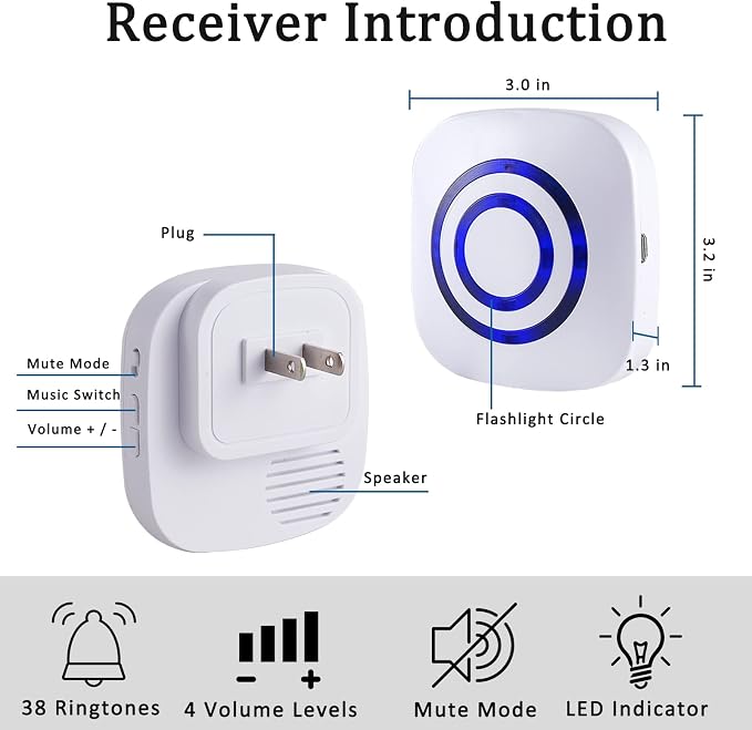 BESTOONE Motion Sensor Alarm, Long Range Wireless Driveway Alarm, Indoor Home - Image 2
