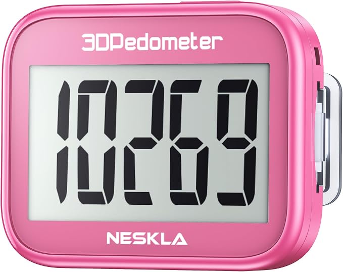 3D Pedometer for Walking, Simple Step Counter by NESKLA