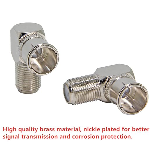 Coax Quick Connect, 2 Pack Right Angle F Male to Female Push On Adapter - Image 4