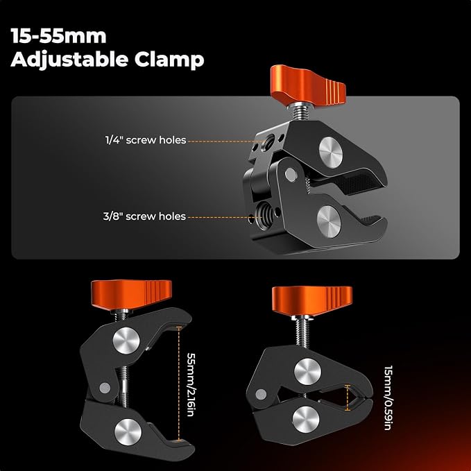 K&F CONCEPT 9.8" Magic Arm Clamp - Image 5