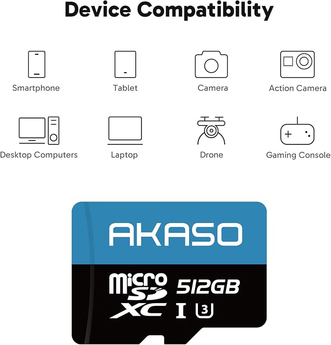AKASO 512GB microSDXC U3 Memory Card - Image 3