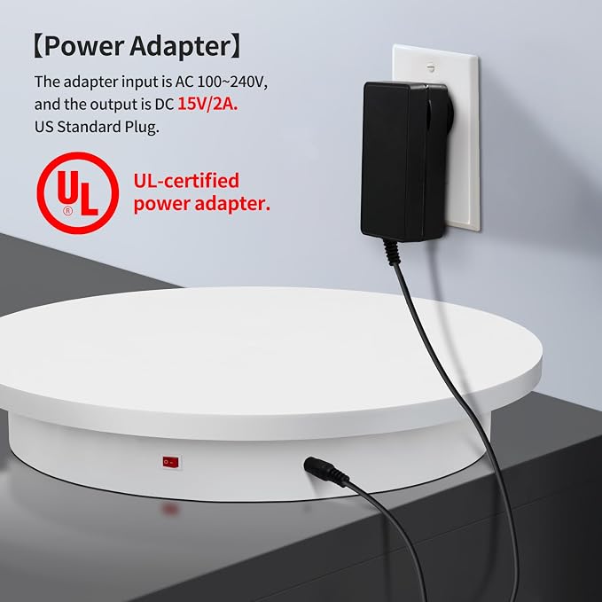 23.6In Remote Large Motorized electric turntable Rotating platform Photography - Image 9