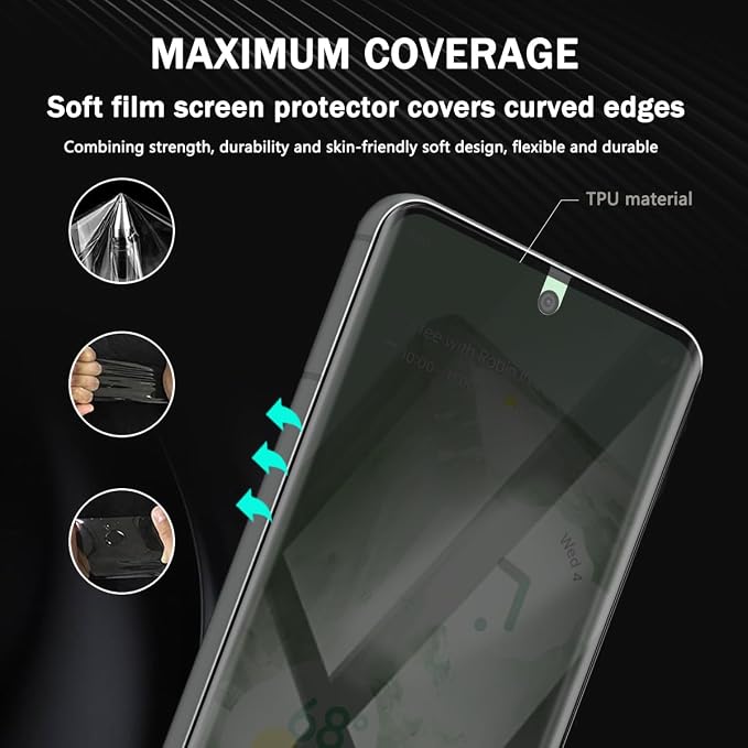 1 Pack for Google Pixel 8 Privacy Screen Protector. Anti Scratch, Self-Healing - Image 7