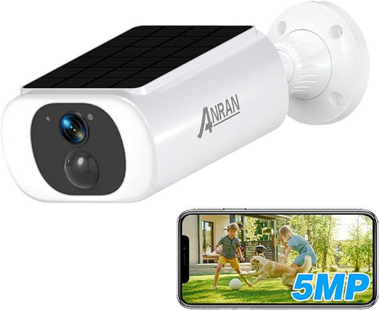 ANRAN 5MP Solar Security Camera Outdoor, Wireless Battery Powered WiFi Camera by ANRAN