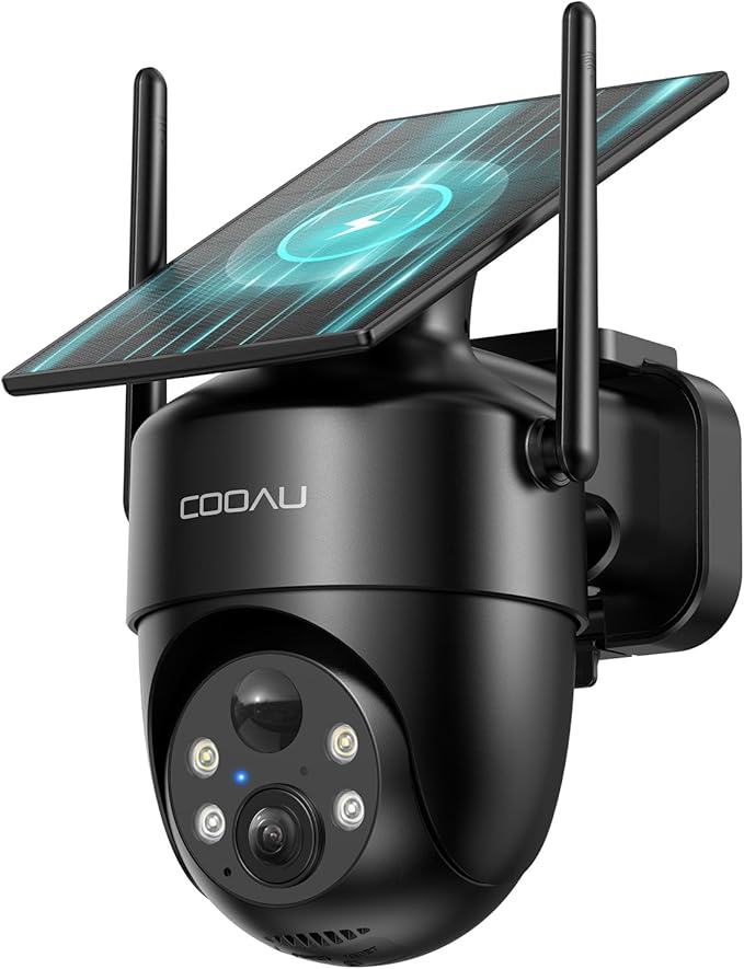 COOAU Solar Security Cameras Wireless Outdoor – Low-Light Rechargeable​​ by COOAU