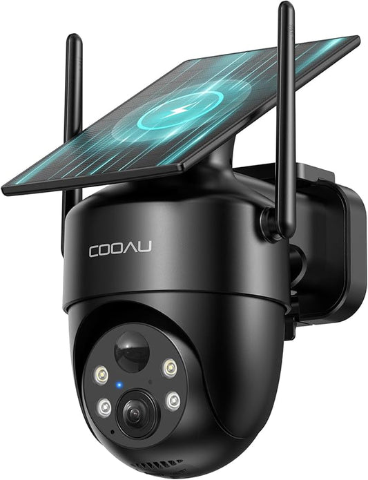 COOAU Solar Security Cameras Wireless Outdoor – Low-Light Rechargeable​​ by COOAU