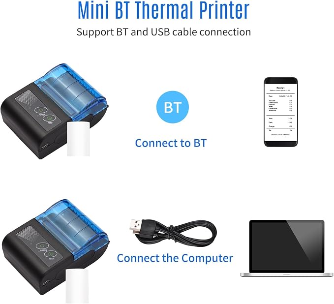 Receipt Printer, Sunydog Portable Mini Thermal Receipt Printers USB Receipt - Image 2